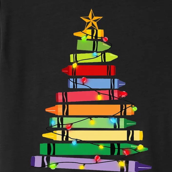 Christmas Crayon Tree Light Gifts for Teachers ChromaSoft Performance T-Shirt