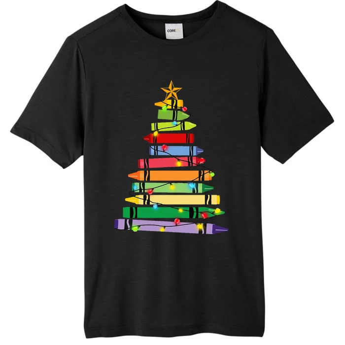 Christmas Crayon Tree Light Gifts for Teachers ChromaSoft Performance T-Shirt