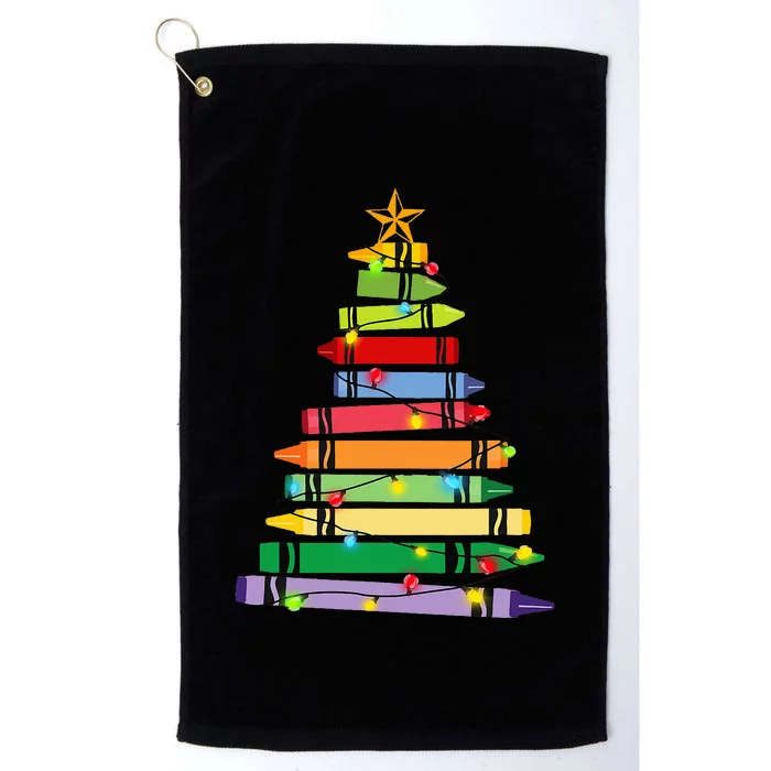 Christmas Crayon Tree Light Gifts for Teachers Platinum Collection Golf Towel