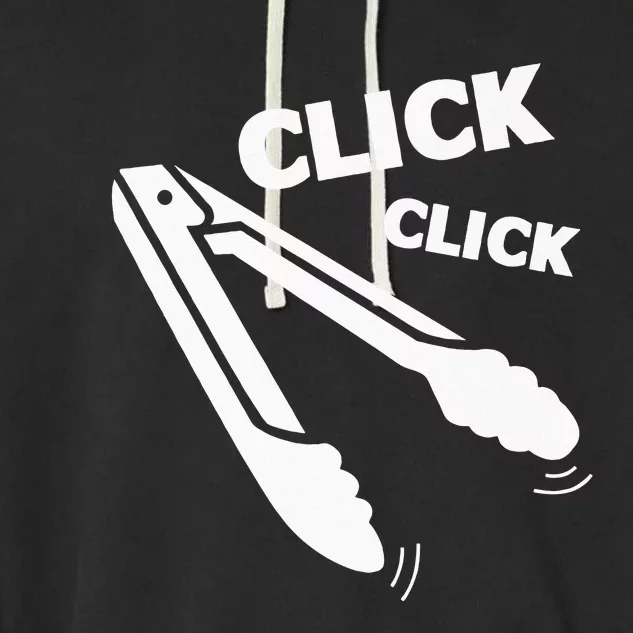 Click Click Tongs BBQ Barbecue Funny Premium Garment-Dyed Fleece Hoodie