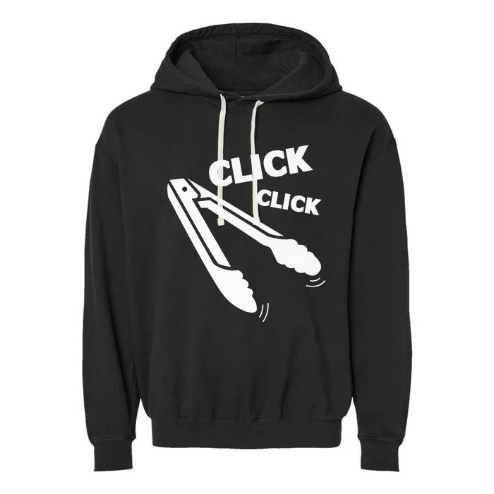 Click Click Tongs BBQ Barbecue Funny Premium Garment-Dyed Fleece Hoodie