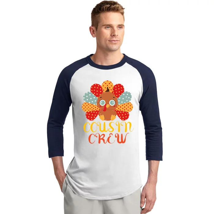 Cousin Crew Turkey Cute Family Thanksgiving Pajamas Matching Meaningful Gift Baseball Sleeve Shirt