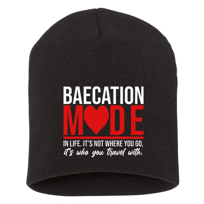 Cute Couples Trip Matching Vacation Baecation Vibes Gifts Short Acrylic Beanie