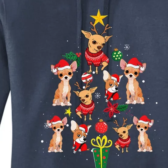 Chihuahua Christmas Tree Funny Xmas Gifts Chihuahua Dog Women's Pullover Hoodie