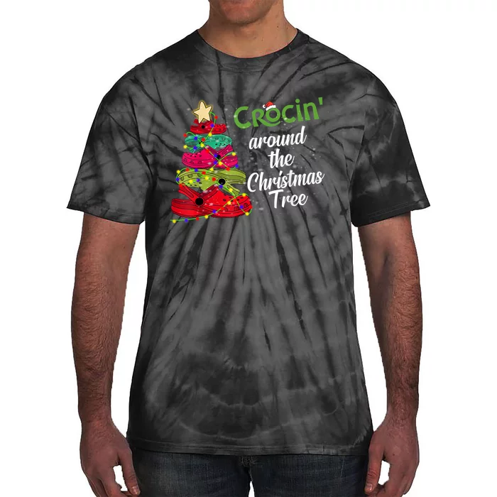 Crocs Christmas Tree Crocin Around The Christmas Tree Tie-Dye T-Shirt