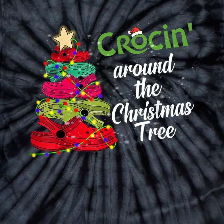 Crocs Christmas Tree Crocin Around The Christmas Tree Tie-Dye T-Shirt