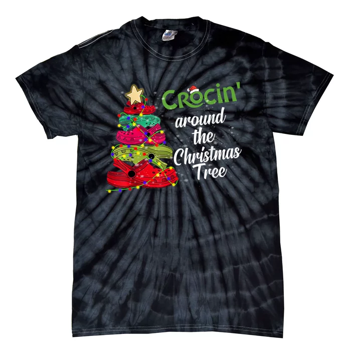 Crocs Christmas Tree Crocin Around The Christmas Tree Tie-Dye T-Shirt