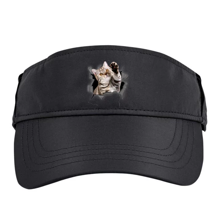 Cute Cat Torn Cloth Funny For Cat Lover Cat Mom Cat Dad Adult Drive Performance Visor