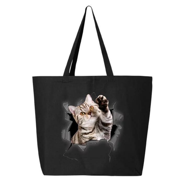 Cute Cat Torn Cloth Funny For Cat Lover Cat Mom Cat Dad 25L Jumbo Tote