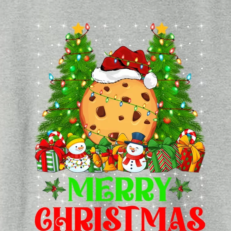 Cookie Christmas Tree Lights Holiday Santa Cookie Xmas Gift Women's Crop Top Tee