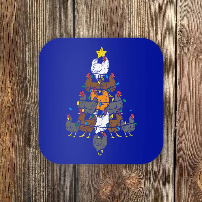 Chicken Christmas Tree Hen Farm Xmas Pajamas Pjs Farmer Cool Gift Coaster