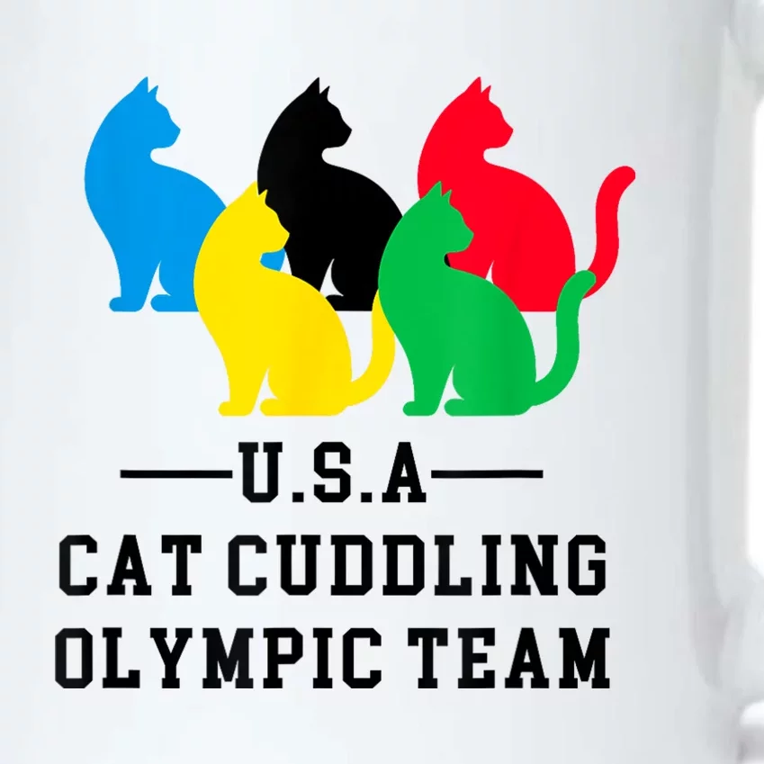 Cat Cuddling Team Black Color Changing Mug