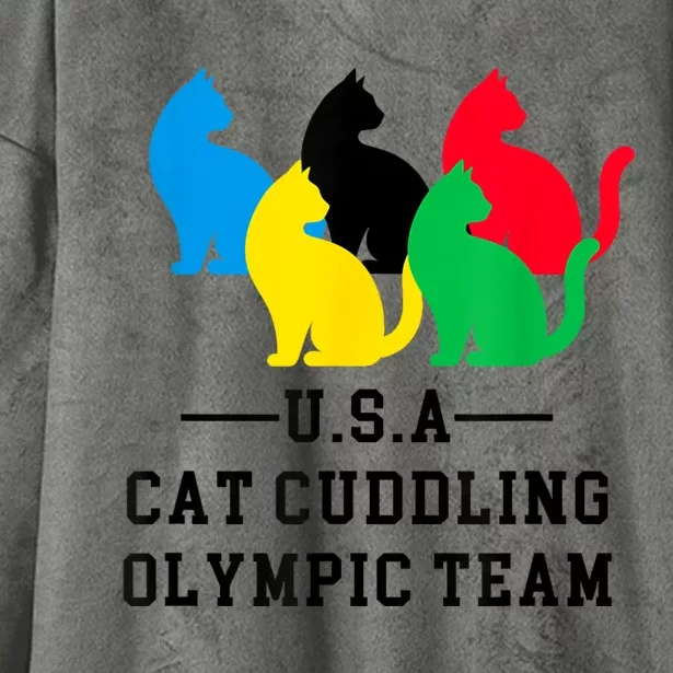 Cat Cuddling Team Hooded Wearable Blanket