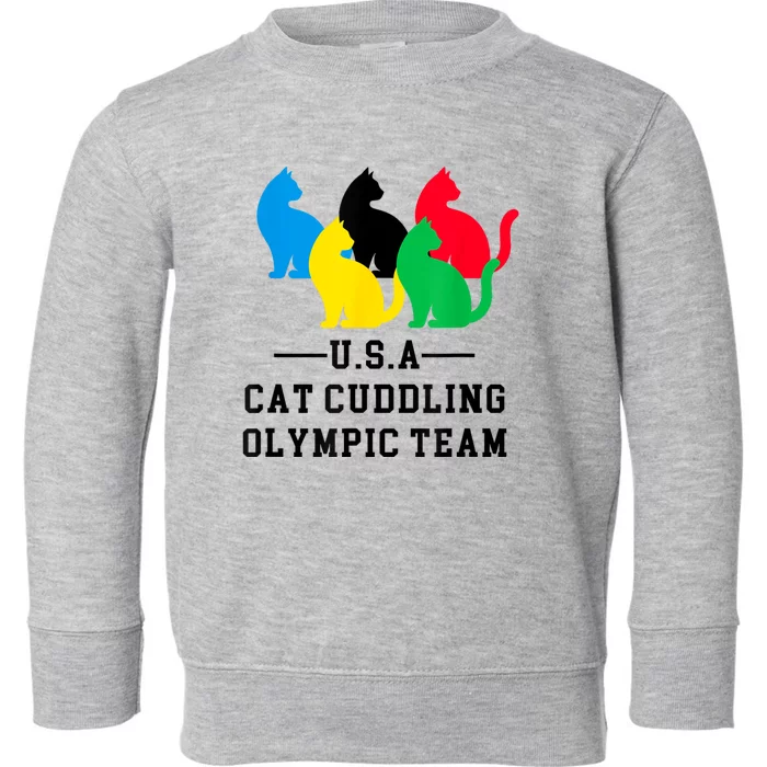 Cat Cuddling Team Toddler Sweatshirt