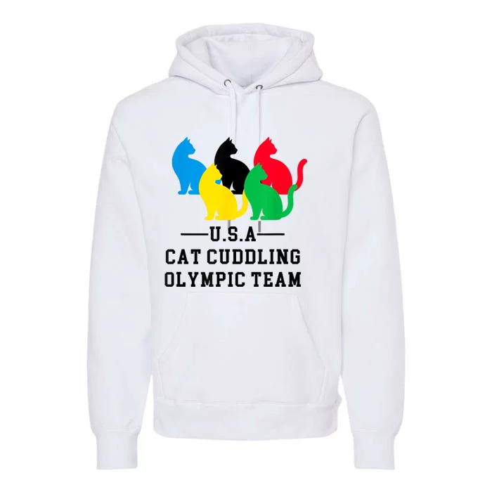 Cat Cuddling Team Premium Hoodie