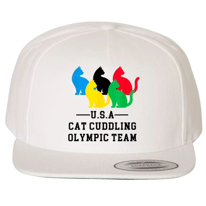 Cat Cuddling Team Wool Snapback Cap