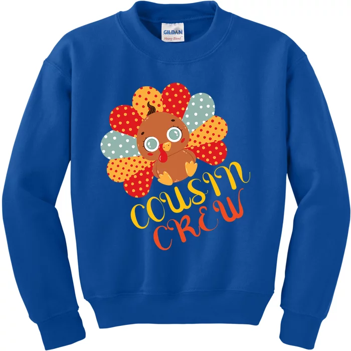 Cousin Crew Turkey Cute Family Thanksgiving Pajamas Matching Cool Gift Kids Sweatshirt