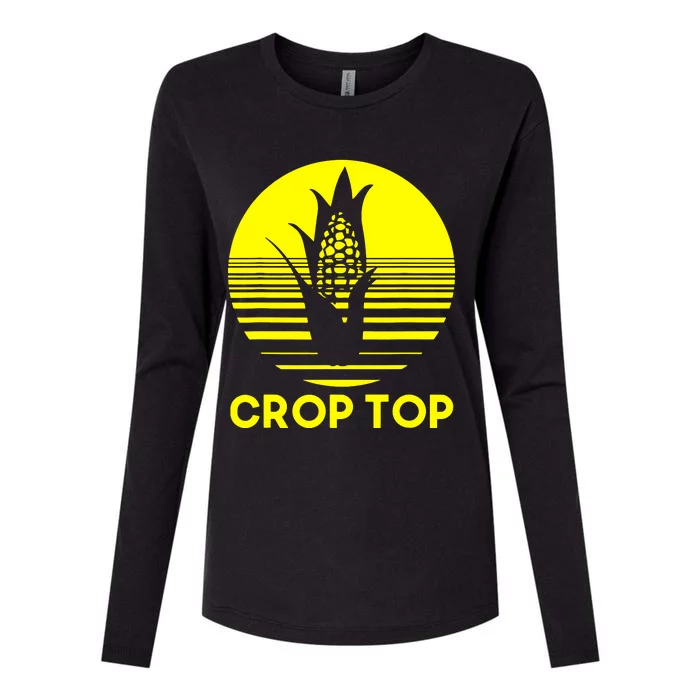 Corn Crop Top Womens Cotton Relaxed Long Sleeve T-Shirt