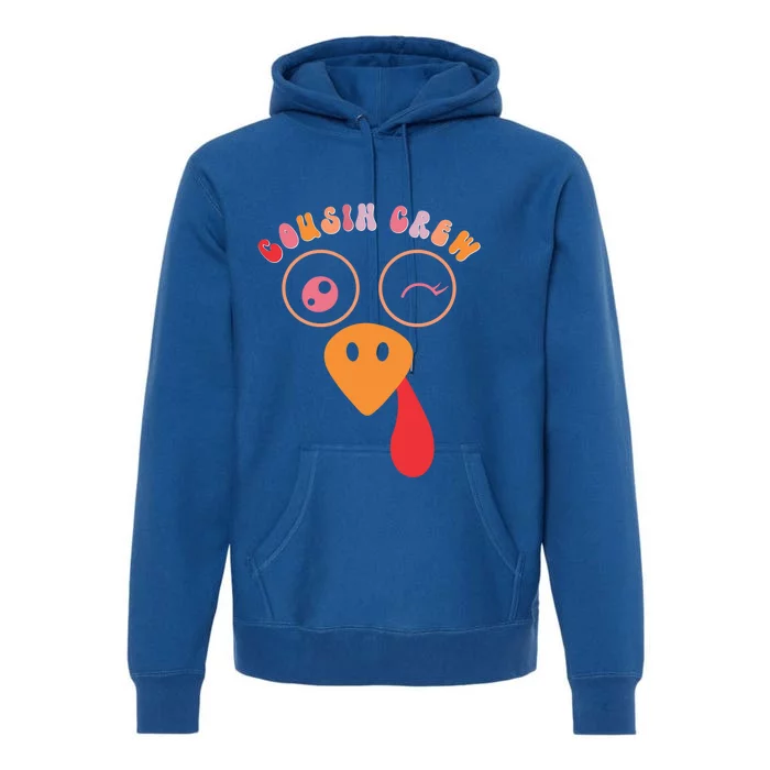 Cousin Crew Turkey Cute Retro Groovy Sunglasses Thanksgiving Gift Premium Hoodie