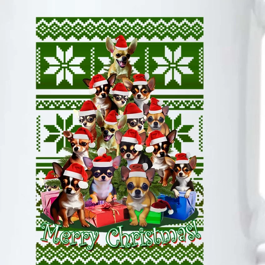 Chihuahua Christmas Tree Ugly Sweater Funny Gift Black Color Changing Mug