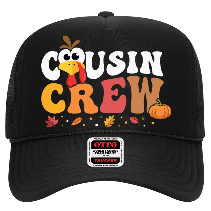 Cousin Crew Thanksgiving Family Matching Turkey Day Fall High Crown Mesh Trucker Hat