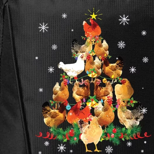 Chicken Christmas Tree Lights Love Chicken Farmer Christmas City Backpack