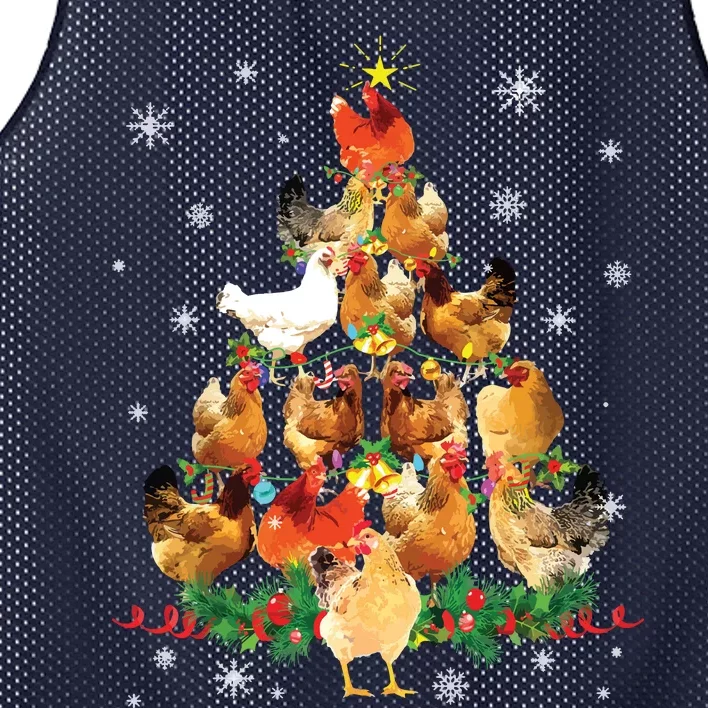 Chicken Christmas Tree Lights Love Chicken Farmer Christmas Mesh Reversible Basketball Jersey Tank