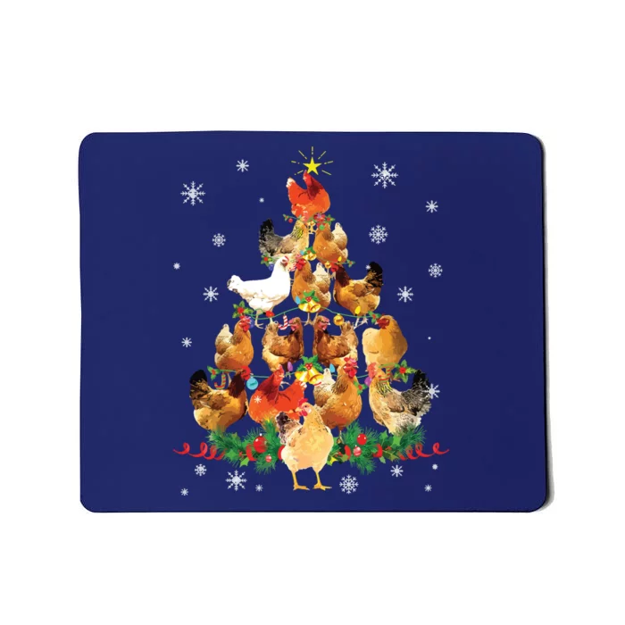 Chicken Christmas Tree Lights Love Chicken Farmer Christmas Mousepad