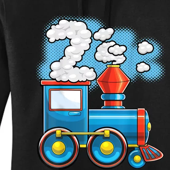 Chugga Chugga Train 2nd Birthday Party Supply Birthday Boy Women's Pullover Hoodie