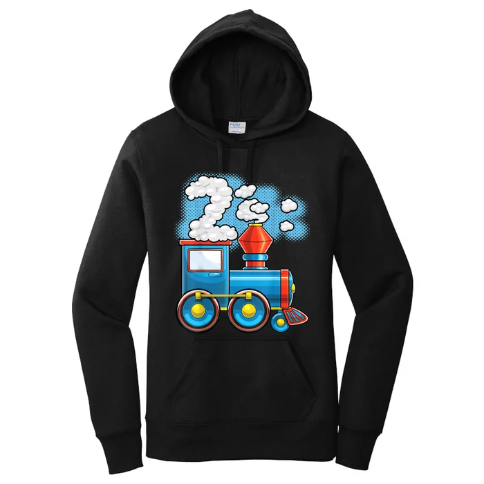 Chugga Chugga Train 2nd Birthday Party Supply Birthday Boy Women's Pullover Hoodie