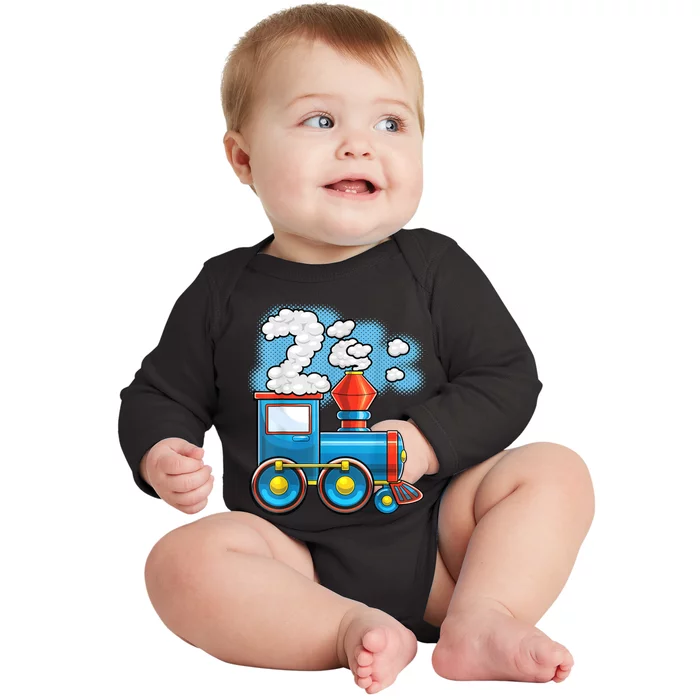 Chugga Chugga Train 2nd Birthday Party Supply Birthday Boy Baby Long Sleeve Bodysuit