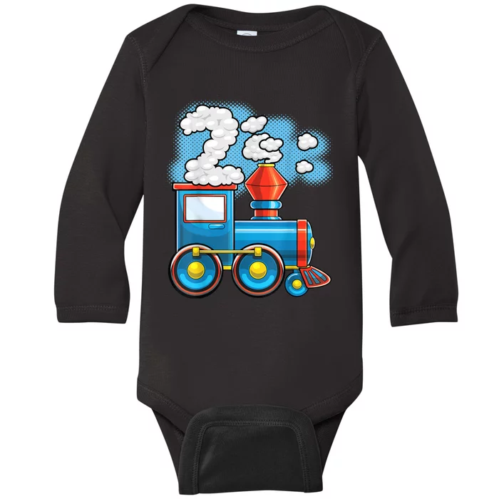 Chugga Chugga Train 2nd Birthday Party Supply Birthday Boy Baby Long Sleeve Bodysuit