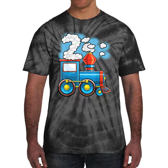 Chugga Chugga Train 2nd Birthday Party Supply Birthday Boy Tie-Dye T-Shirt