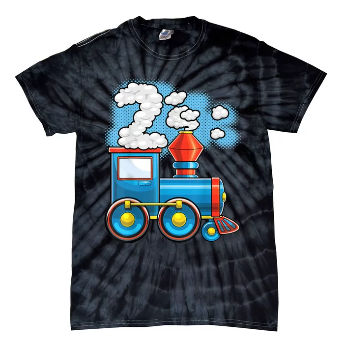 Chugga Chugga Train 2nd Birthday Party Supply Birthday Boy Tie-Dye T-Shirt