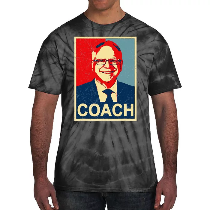 Coach! Coach Tim Walz Tribute Harris Walz Election 2024 Tie-Dye T-Shirt