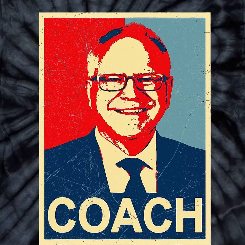 Coach! Coach Tim Walz Tribute Harris Walz Election 2024 Tie-Dye T-Shirt