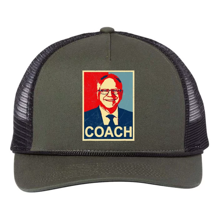 Coach! Coach Tim Walz Tribute Harris Walz Election 2024 Retro Rope Trucker Hat Cap