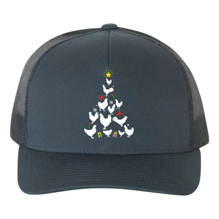 Chicken Christmas Tree Lights Love Chicken Farmer Xmas Cute Yupoong Adult 5-Panel Trucker Hat