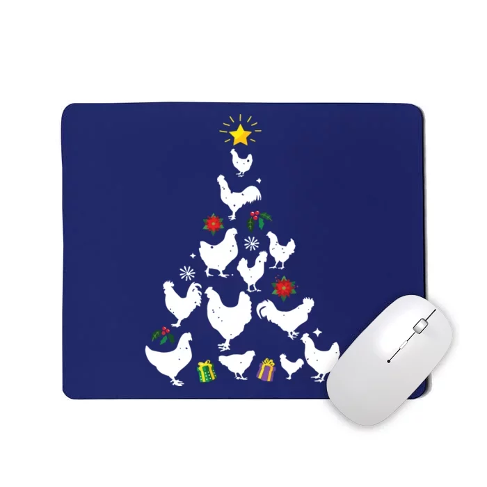 Chicken Christmas Tree Lights Love Chicken Farmer Xmas Cute Mousepad