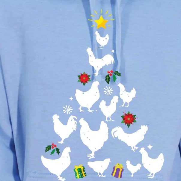 Chicken Christmas Tree Lights Love Chicken Farmer Xmas Cute Unisex Surf Hoodie