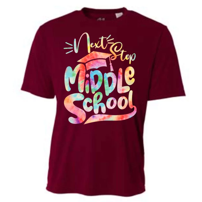 Cute Colorful Tie Dye Next Stop Middle School Cooling Performance Crew T-Shirt