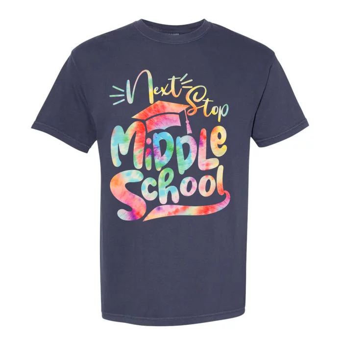 Cute Colorful Tie Dye Next Stop Middle School Garment-Dyed Heavyweight T-Shirt