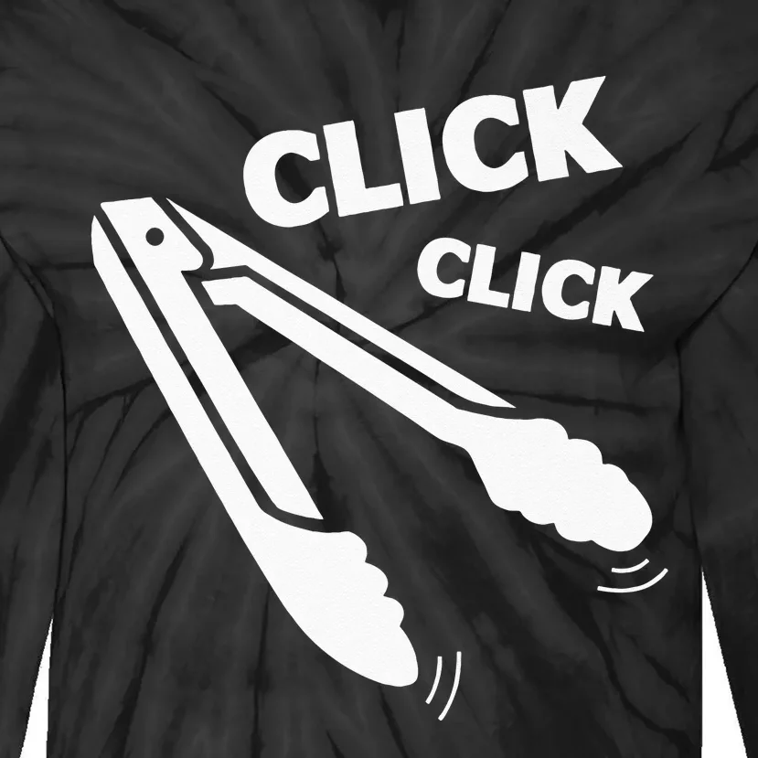 Click Click Tongs BBQ Barbecue Funny Premium Tie-Dye Long Sleeve Shirt