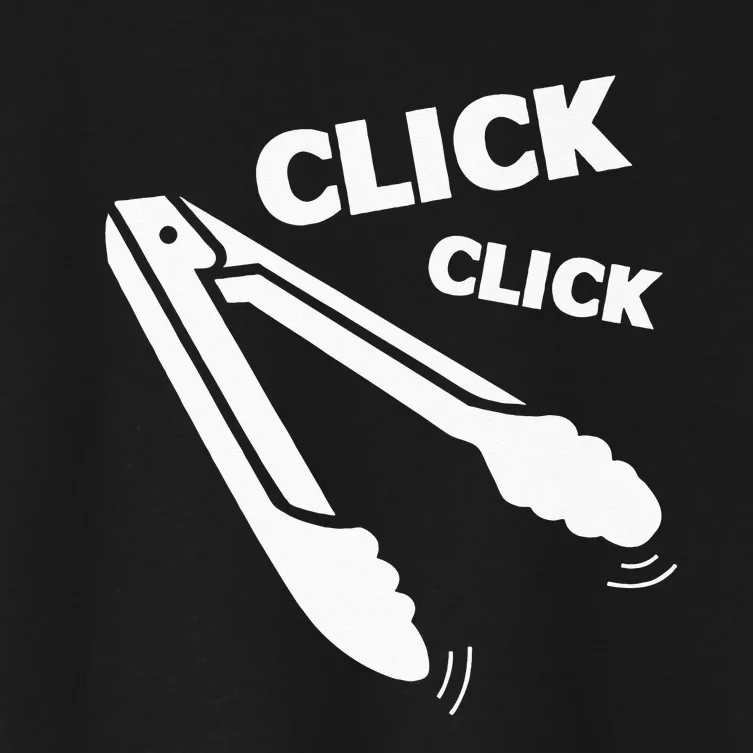 Click Click Tongs BBQ Barbecue Funny Premium Women's Crop Top Tee