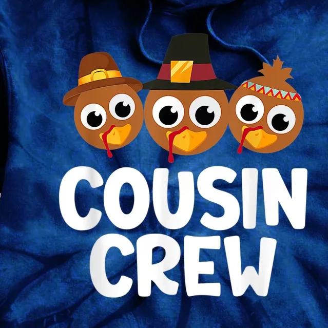 Cousin Crew Turkey Matching Family Thanksgiving Pjs Pajamas Tie Dye Hoodie