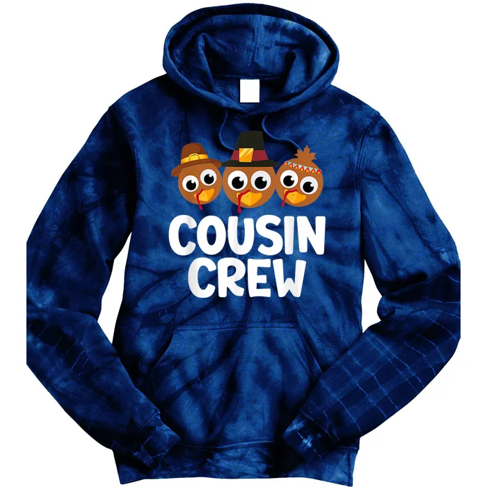 Cousin Crew Turkey Matching Family Thanksgiving Pjs Pajamas Tie Dye Hoodie