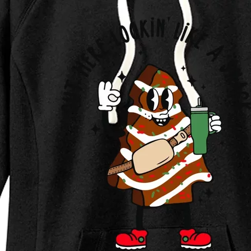 Coffee Christmas Tree Cake Out Here Lookin Like A Snack Xmas Gift Women's Fleece Hoodie