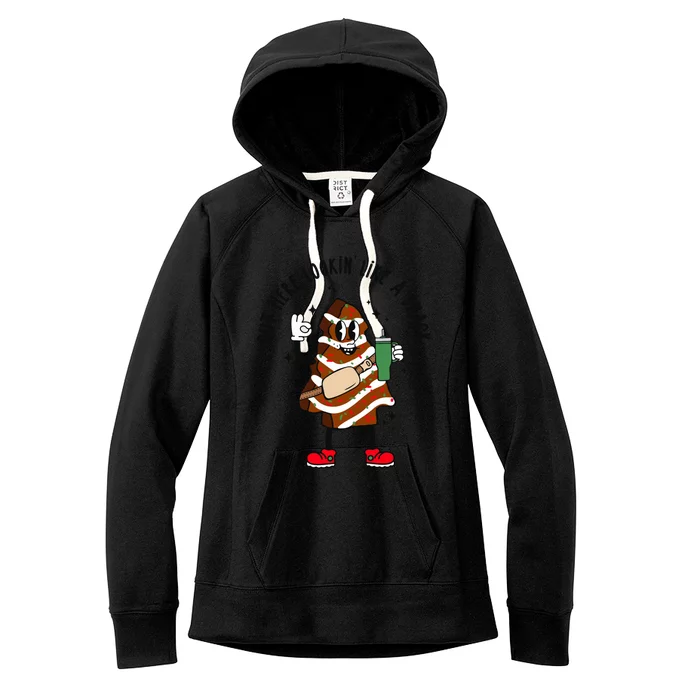 Coffee Christmas Tree Cake Out Here Lookin Like A Snack Xmas Gift Women's Fleece Hoodie