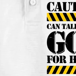 Caution! Can Talk About God For Hours Dry Zone Grid Performance Polo