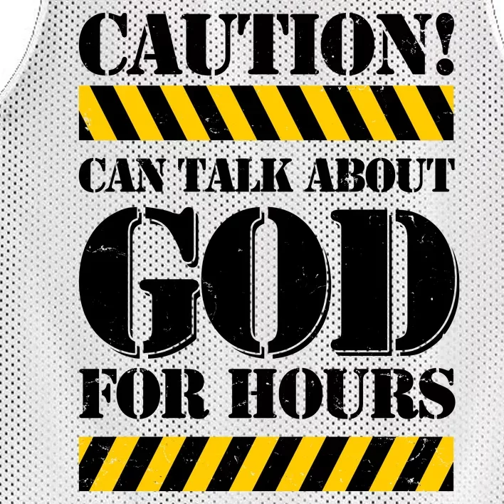 Caution! Can Talk About God For Hours Mesh Reversible Basketball Jersey Tank